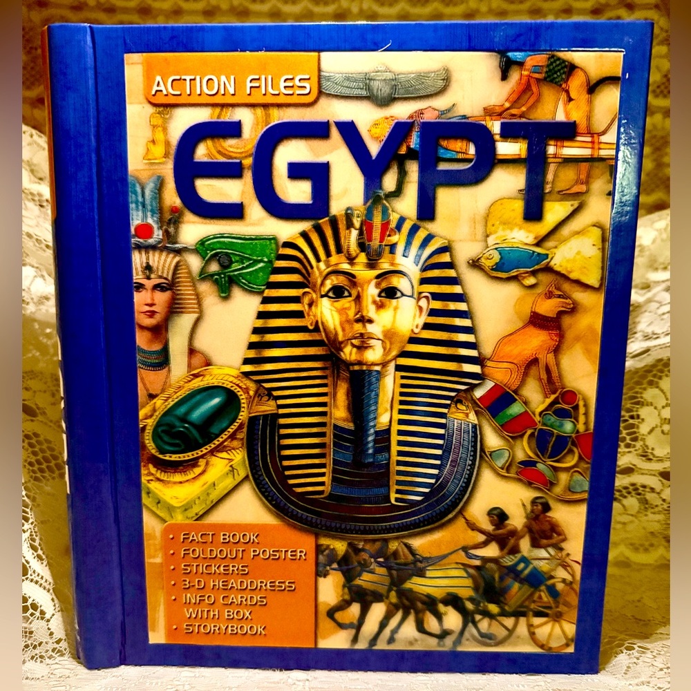 🇪🇬SILVER DOLPHIN🇪🇬 “EGYPT” ACTION FILES 3D HOLOGRAM COVER ACTIVITY BOOK NEW